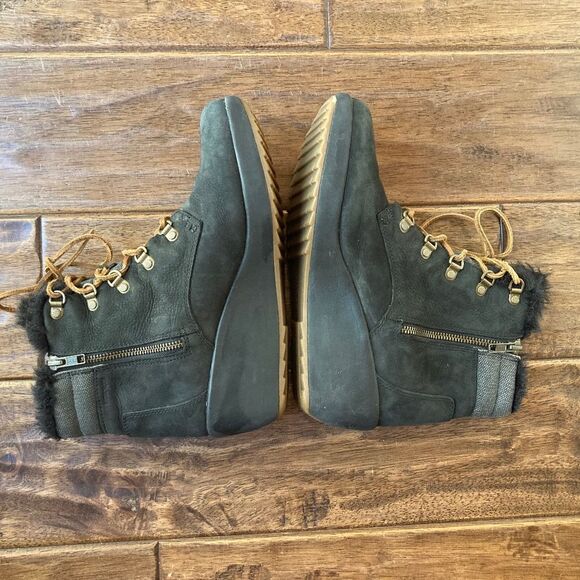 Sperry Top-Sider Luca Peak Women’s Wedge Boots Black Sz 9 Faux Fur - Picture 8 of 10